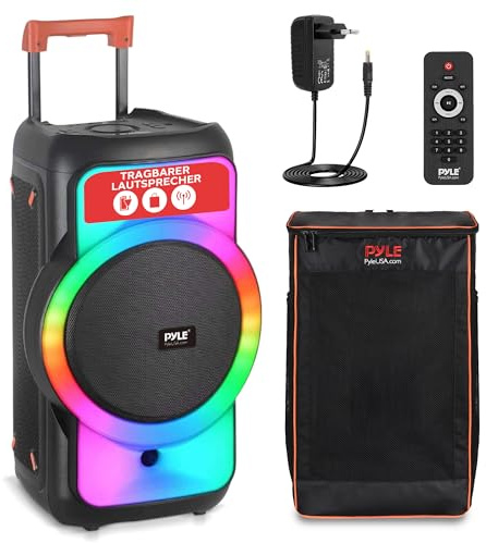 Pyle Enceinte Bluetooth de Fête Grande Taille – Gros Haut-Parleur Bluetooth avec Système Stéréo sans Fil Véritable (TWS) – Basses Puissantes et Aigus Clairs – Grand Haut-Parleur avec Sac de Transport