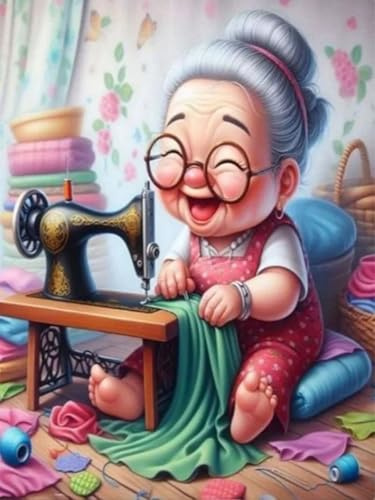 Jigsaw Puzzle for Adults - Grandma Sewing Machine Challenging Educational Game Fun Family Activities Sewing Room Puzzle Floor Props Kid Gift Unzip Toy Wooden Puzzles 500 Piece