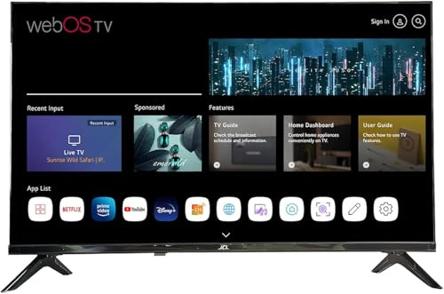 JCL JCL32RWHD Smart TV 32 LED Sistema Operativo webOS TV 8.1, WiFi Ethernet, Netflix Youtube, HDMI x3, VESA, DVB +T/T2/C/S/S2 (32 Pollici)
