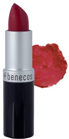 benecos Naturkosmetik - Lipstick - cremiges Finish | Natürlicher Lippenstift mit hochpigmentierter, intensiver Farbabgabe - pflegend für weiche Lippen | 4,5g | just red