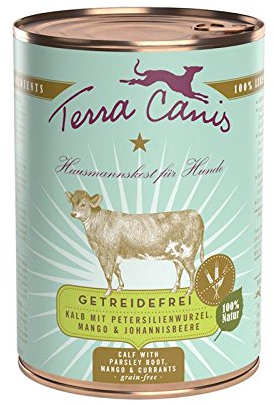 Terra Canis | Vitello con prezzemolo radice, Mango & Ribes Nero, getreidefrei | 6 X 800 G