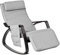 SoBuy FST20-HG NEU Schaukelstuhl mit Tasche 5-Fach verstellbares Fussteil Schwingsessel Relaxsessel schwarzes Gestell Belastbarkeit 150kg grau