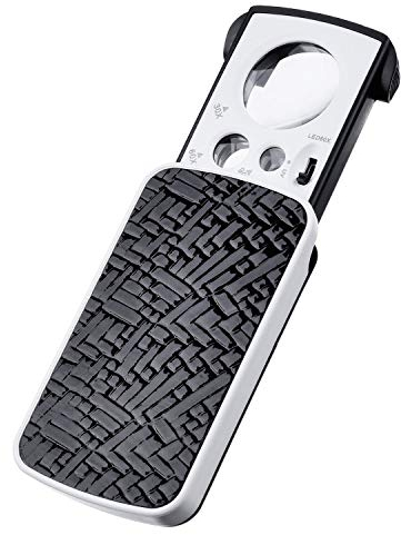 Magnifying Glass Eye Magnifying Glass Jewellers Slide Out Pocket Magnifier with LED Small Portable Loupe Magnifier Jewelry 30X 60X 90X Magnification with LED and UV Lights