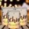 Wentsent 8 Stück Windlicht Tischlicht Deko, Kommunion, Konfirmation, Taufe, Geburtstag,Hochzeit, Kerze Deko, Schön DASS du da bist, Geeignet für Teelichter oder Kerzen (A)