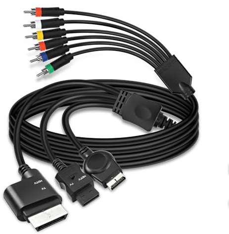 XMSJSIY PS2 PS3 Component RCA AV HDTV Cable Compatible with 3 in 1-1.8M