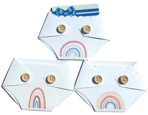 Neutral Rainbow Boho Set of Three Diaper Gift Card Holder - Cute Baby Shower Game Prize - Kards by Kaylee
