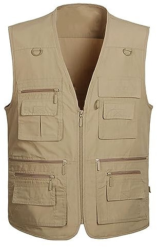 BOTCAM Herren Outdoor Weste mit Vielen Taschen Anglerweste mit Reißverschluss Jagd und Angler Fotografie Wandern West Sommer Multifunktionsweste Ärmellos Jacke Atmungsaktiv Camping Westen