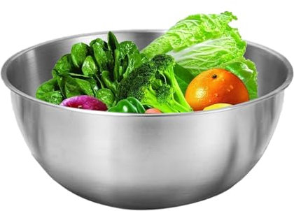 Ciotole per miscelazione in acciaio inox – Bacino per cottura alimentare con bilancia, macchina per insalata robusta, lavaggio verdure e per cottura | lavabile in lavastoviglie,