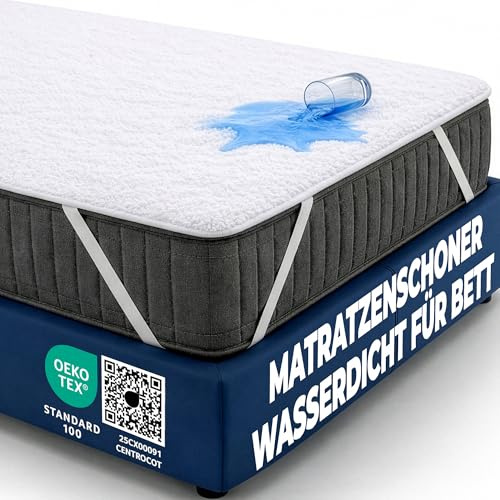 Matratzenschoner 200x200 cm wasserdichte Matratzenauflage aus Baumwolle Inkontinenzunterlage Nässeschutz Matratzenbezüg Atmungsaktive Anti-Allergie und Anti Milben für Bett und Matratze Waschbar