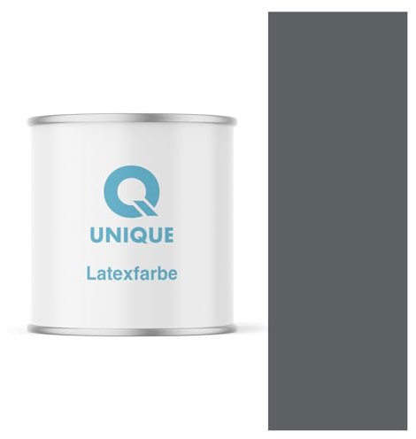 Q UNIQUE Latexfarbe 2L (ca.14m2) Anthrazit Innenfarbe Wandfarbe Deckenfarbe Klasse 3 Mattfarbe Scheuerfest Hohe Deckkraft