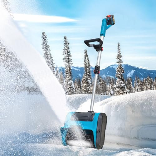 INMOZATA Cordless Snow Shovel, 25cm Width Electric Snow Shovel with Adjustable Direction, Ergonomic Telescopic Electric Snow Blower, for Makita 18V~21V Battery (Not Included)
