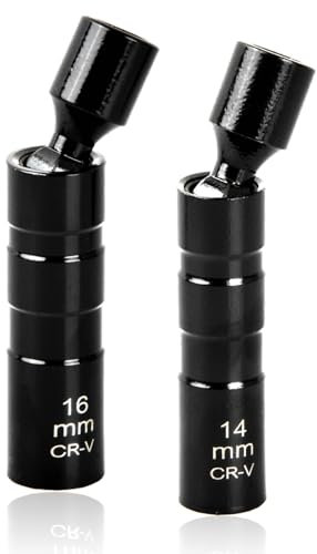 Duronge Zündkerzenschlüssel 14mm und 16mm, Universal Magnetisch Zündkerzenschlüssel Set, 2 Stück 3/8 Zoll Steckdose Demontagewerkzeug, Zündkerzenstecker für die Autoreparatur