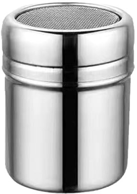 Saltero de acero inoxidable, herramienta para espolvorear especias, mango cómodo/ergonómico, distribución uniforme de malla fina, pequeño/mediano/grande para cocina, uso de cocina