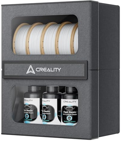 Creality Filament Trocknungsbox, 10 Rollen, 3D Filament Aufbewahrung mit Magnetverschluss, Feuchtigkeits & Staubschutz, große Kapazität