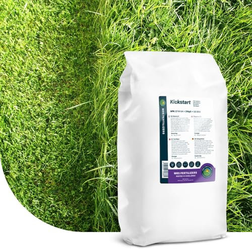 Kickstart : engrais pour gazon printemps et été - 20 kg : 500 m² - pelouse verte - NPK + micronutriments - fertilisant granulé