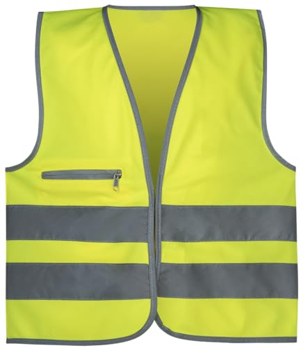 Safety Maker 44570 Kinder Sicherheitsweste, Warnweste, Reflektorweste, refkletierend für 3-6 Jahre, gelb