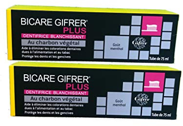 Bicare Whitening Toothpaste with Vegetable Charcoal - 2 x 75 ml Tubes