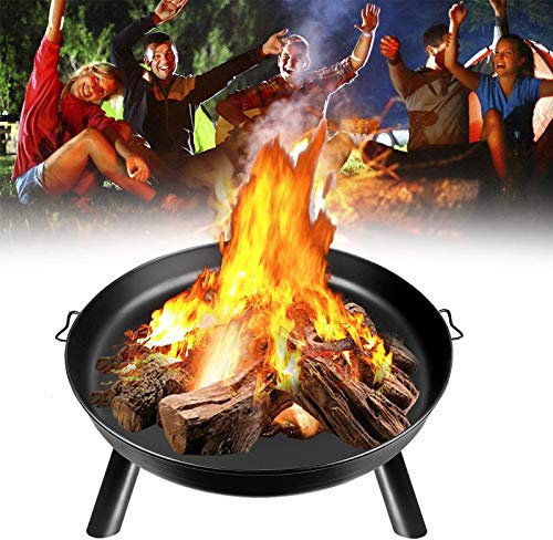 AUFUN Foyers et Braséros avec 3 Pieds Rond Ø 76 cm Multifunktional BBQ Brasero Exterieur Ménager Barbecue Brasero pour Terrasses Jardin Carré Fête, Noir