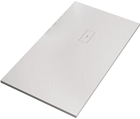 OLIMPO DOCCE - Piatto doccia in marmoresina Bianco effetto pietra cemento MAKA - 80x140