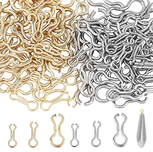 SUPERFINDINGS 240Stk Fishing Wire Eyes Sinker Ösen für Bleigewicht Formen Zubehör Edelstahl Für Angelwerkzeug