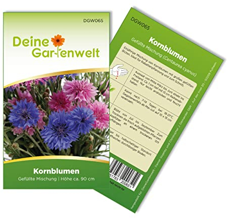 Kornblume Gefüllte Mischung Samen - Centaurea cyanus - Kornblumensamen - Blumensamen - Saatgut für 100 Pflanzen