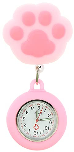 Frauen Clip auf Uhr Katze Pfote- Förmigen Taschenuhr Hängende Hängen Fob