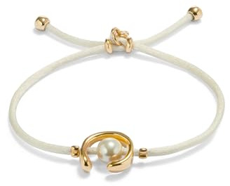 UNO de 50 - Pulsera Colección Ser Diferente para Mujer, Plata 925, Color Crema, Talla M, Fabricado en España