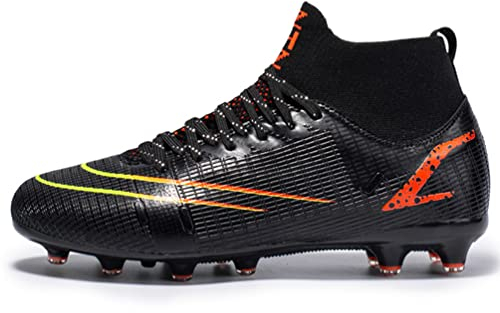 WOWEI Fußballschuhe Herren High Top Spike Cleats Athletics Spikes Professionelle Fußballschuhe Kinder Trainingsschuhe Turnschuhe Sport Fußball Stiefel Wettkampf (Hoch Stil 5, EU43)