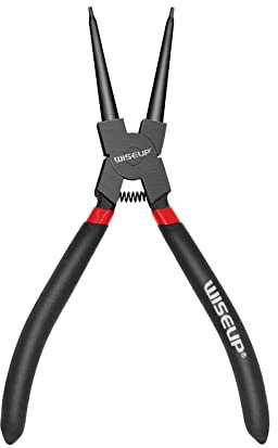 WISEUP Pinze per anelli di sicurezza, pinze ad anello tagliente esterne diritte 170mm, antiruggine pinza seeger, acciaio al carbonio di grado industriale, adatto per manutenzione meccanica