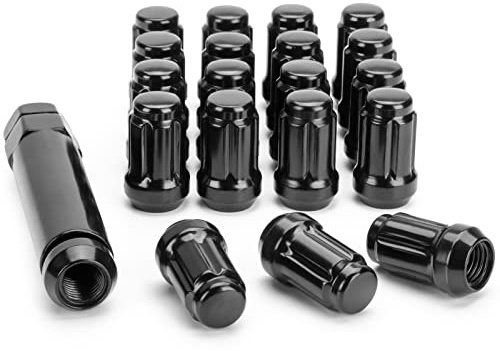Dadi da 1/2-20, 20 dadi neri da 1/2 20, 6 dorsi 3,5 cm, alti 3,5 cm, dadi di bloccaggio per ruote aftermarket per Dodge Ford, Jeep Cherokee, Commander, Comanche Liberty, TJ, XJ, ZJ, CJ5 Fit Tuner