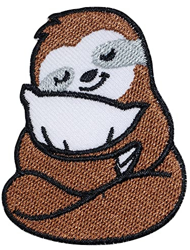 CLOVER INTER Sleepy Sloth Patches Iron on Embroidered Badge Saw On Patch for Jeans, Clothing, Bags, Jackets, Caps