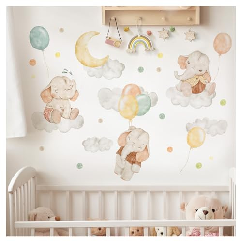 Little Deco Wandtattoo Elefanten Wandsticker Tiere Kinderzimmer Babyzimmer Wandaufkleber Deko DL854-2