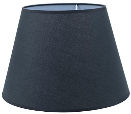 Sinta Lampenschirme 30cm/12 Inch Baumwolle Stoff Moderne Ersatz Lichtschirm Lampenschrim für E14/E27 Ersatzschirm Tischlampe Nachttischlampe Wandlampe,Schwarz