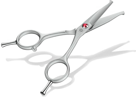 Purple Dragon Kleine Hundeschere Fellschere Gerade mit Professionelle graue Blendschutzbeschichtung und Schalldämpfer, Sicherer Rundkopf, Straight Scissors