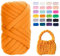 Uiopa Bulky Armstricken Wolle, 500g Dicke Wolle Sperrige Handstrickgarn, Grob Gestrickte Schlauchgarn Häkelwolle Chunky Yarn für Taschen, Decken, Körbe, Haustiernester, DIY-Kunsthandwerk