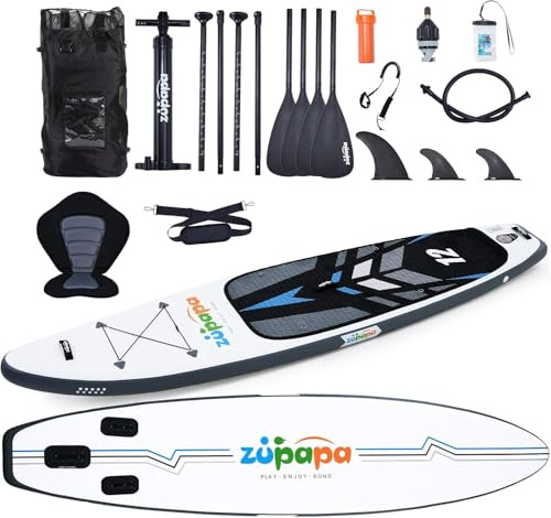 Zupapa 366cm Aufblasbare SUP Board Set| Stand Up Paddle Board mit Kajak Sitz | Komplettes Zubehör