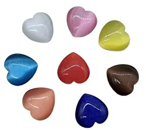 PAJPXPCD Pietra magica naturale occhio di gatto a forma di cuore pietre di cristallo pietre gemme pietre preziose regali decorazione pietre decorative, 20pcs, Agata