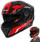 Casco Moto Integrale con Doppia Visiera, Casco Integrale per Moto da Strada, Casco Integrale Moto Scooter Anti Graffio, Caschi Motorino con Visiera Parasole Traspiranti per Uomo, Donna