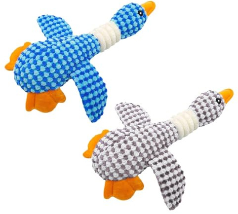 2 pezzi di peluche a forma di oca selvatica, giocattoli che stridono, giocattoli per animali resistenti alla masticazione, giocattoli per la dentizione del cane, giocattoli interattivi per cani