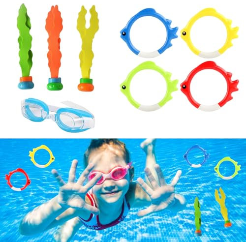 KARELLS 8 Stück Unterwasser-Training, Tauchspielzeug Pool Spielzeug, Tauchtorpedo zum Schwimmen, Pool Tauchspielzeug für Kinder, Unterwasser Spielzeug Sommer, Schwimmbad Sommerpool Schwimmspielzeug