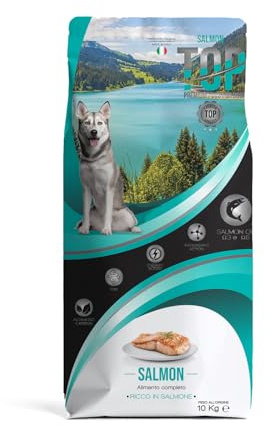 Top Salmon - Cibo per cani di taglia media e grande - ricco di salmone - confezione da 10 kg
