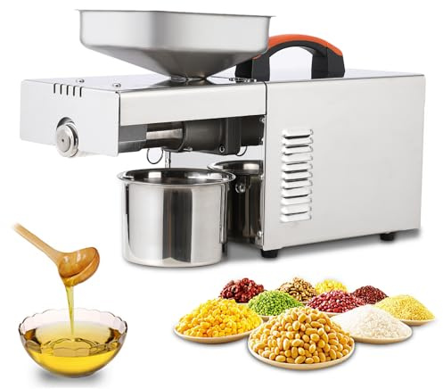 Garvee 900W Oil Press Machine, Automatic Cold& Hot Electric Oil Press Extractor, 340 Food Stainless Steel, Ideal for Pressing Peanut, Sesame Seeds, Walnut, Almond, Pumpkin, Rapeseed