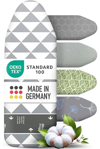 arteneur High-speed ironing board cover, 150 x 50 cm, made in Germany, XXL | High-speed zone, thick padding, OEKO-TEX 100, in 5 sizes, for power plant + steam iron, reflects heat