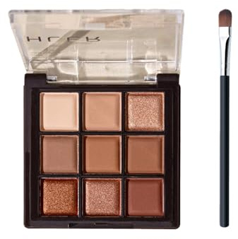 ZWWOGE Palette Maquillage Yeux, Fards à Paupières, Pinceau à Ombre à Paupières Noir Inclus, Ombres à Paupières Crémeuses Hautement Pigmentées, Longue Tenue Naturelle, Idéale pour les Yeux Marron