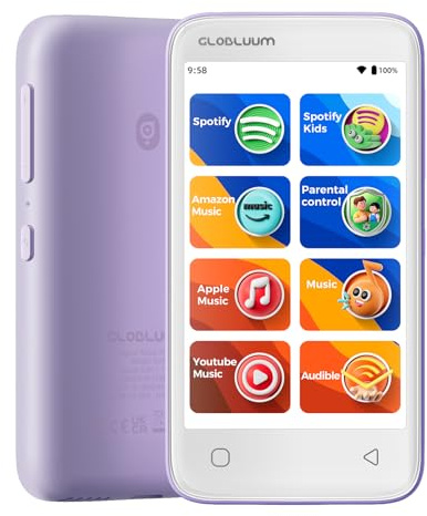 MP3 Player for Kids, Parental Controls,16GB, Supports Spotify and Audible, Bluetooth and WiFi(Lavende)