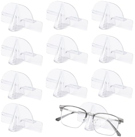 Gansdnek 10 Stück Sonnenbrillen Aufbewahrung, Wandmontierte Gläser Aufbewahrungsregal, Kreativer Nasenform-Brillenständer, Selbstklebende Brillenaufbewahrung für Aufhängen und Präsentieren von Brille