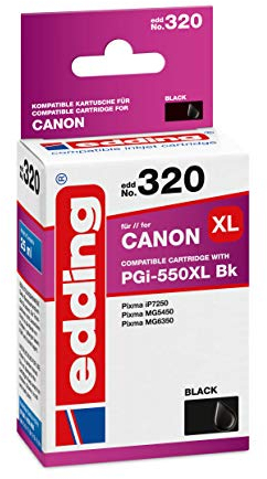 edding Druckerpatrone EDD-320 - Einzelpatrone - Text-Schwarz - 25 ml - Reichweite 500 Seiten - Ersetzt Canon PGI-550XL