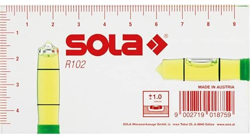 SOLA R102 Klein-Wasserwaage aus glasklarem Block 9,5cm
