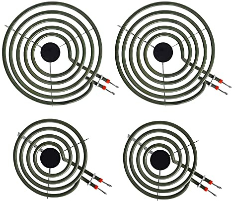Upgraded MP22YA 4 Pack Electric Range Burner Element Unit Set, 2 x MP15YA 6 and 2 x MP21YA 8 Stove Burners Replacement for Kenmore Hardwick Maytag Norge Whirlpool Electric Range Stove Parts