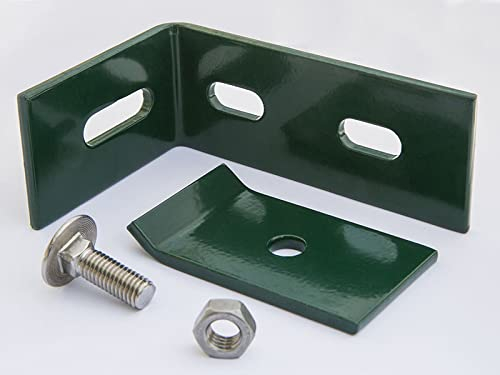 Zaundirekt 10 Stück I Wandanschlusswinkel I Moosgrün 100x65 I Winkel I Verbinder I Zaun I Gittermattenhalter